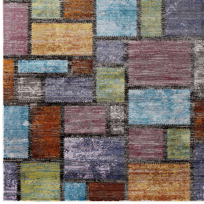 Success Nyssa Abstract Geometric Mosaic 5x8 Area Rug, Fabric, Multi Colorful 15598