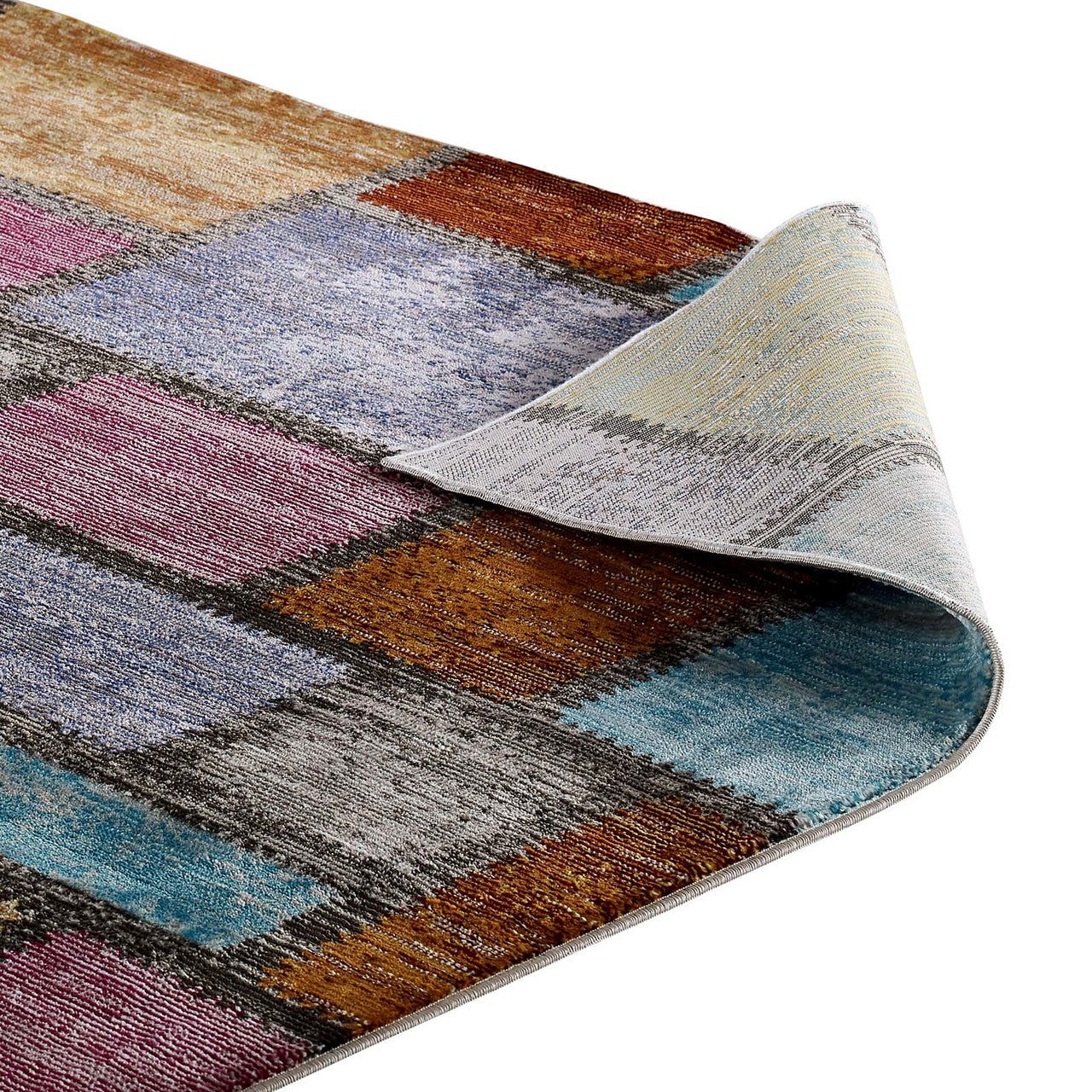 Success Nyssa Abstract Geometric Mosaic 5x8 Area Rug, Fabric, Multi Colorful 15598