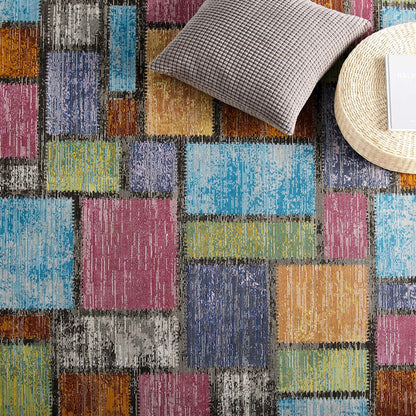 Success Nyssa Abstract Geometric Mosaic 5x8 Area Rug, Fabric, Multi Colorful 15598