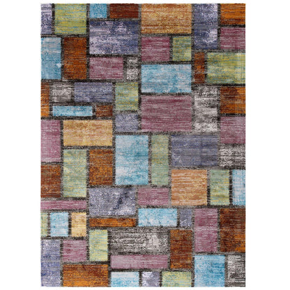 Success Nyssa Abstract Geometric Mosaic 8x10 Area Rug, Fabric, Multi Colorful 15599