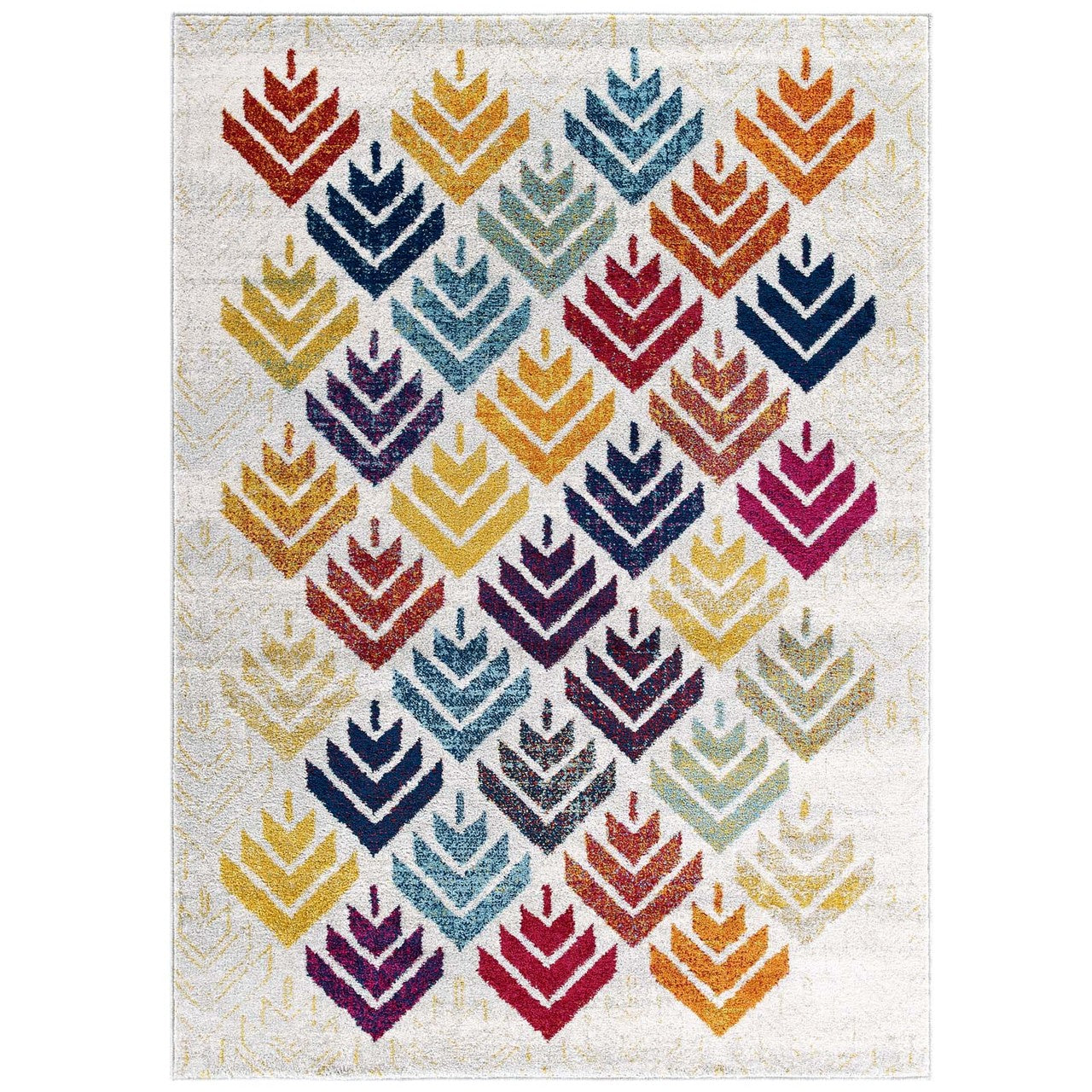 Entourage Florin Abstract Floral 5x8 Area Rug, Fabric, Multi Colorful 15615
