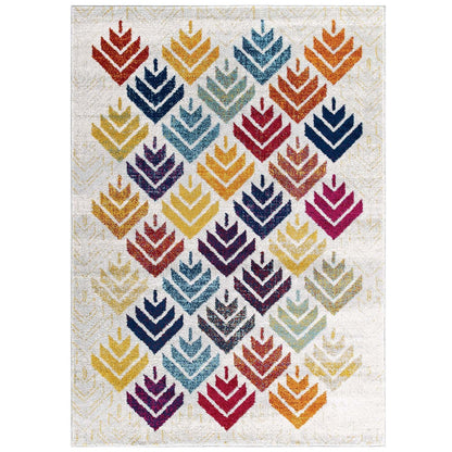 Entourage Florin Abstract Floral 5x8 Area Rug, Fabric, Multi Colorful 15615