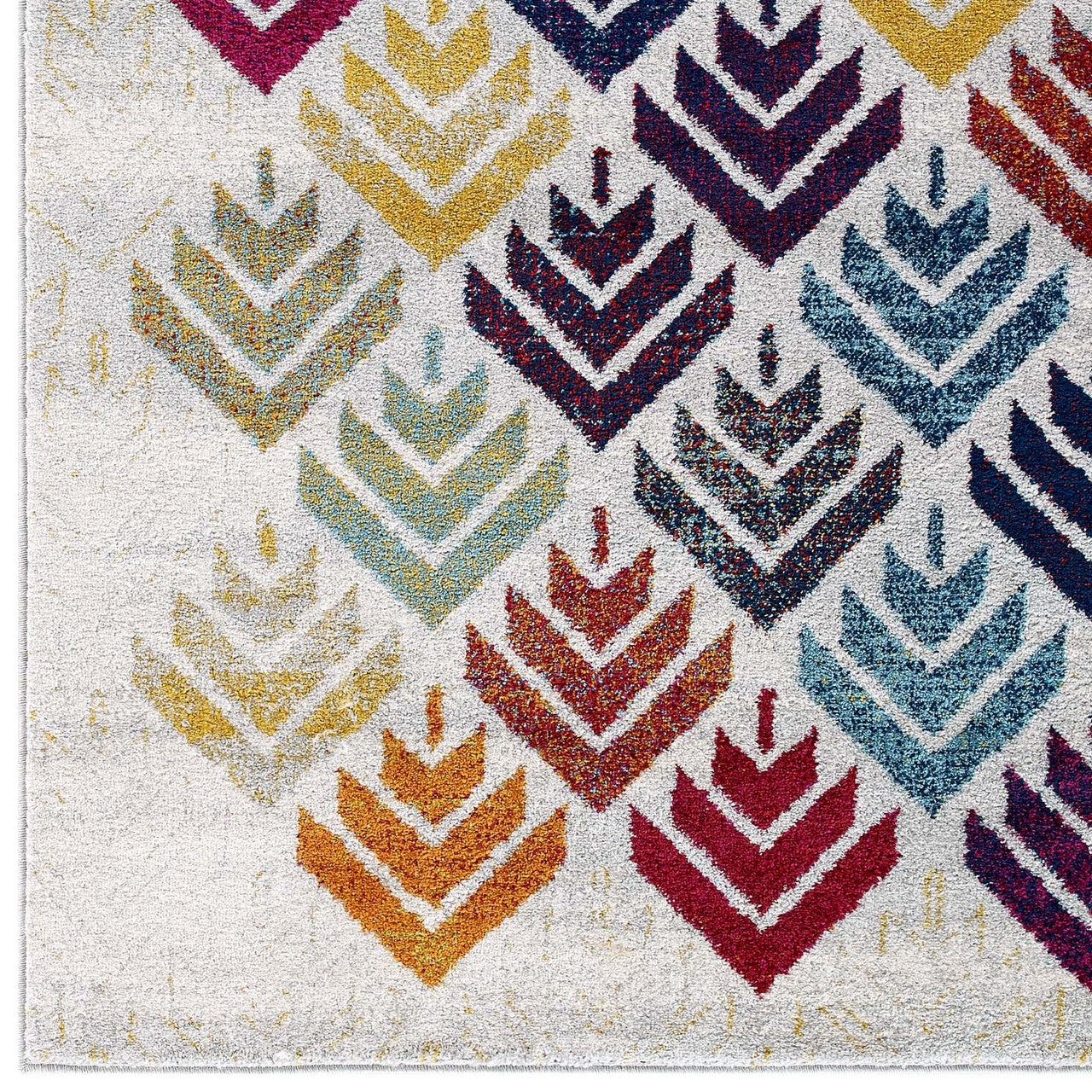 Entourage Florin Abstract Floral 8x10 Area Rug, Fabric, Multi Colorful 15616