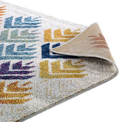 Entourage Florin Abstract Floral 8x10 Area Rug, Fabric, Multi Colorful 15616