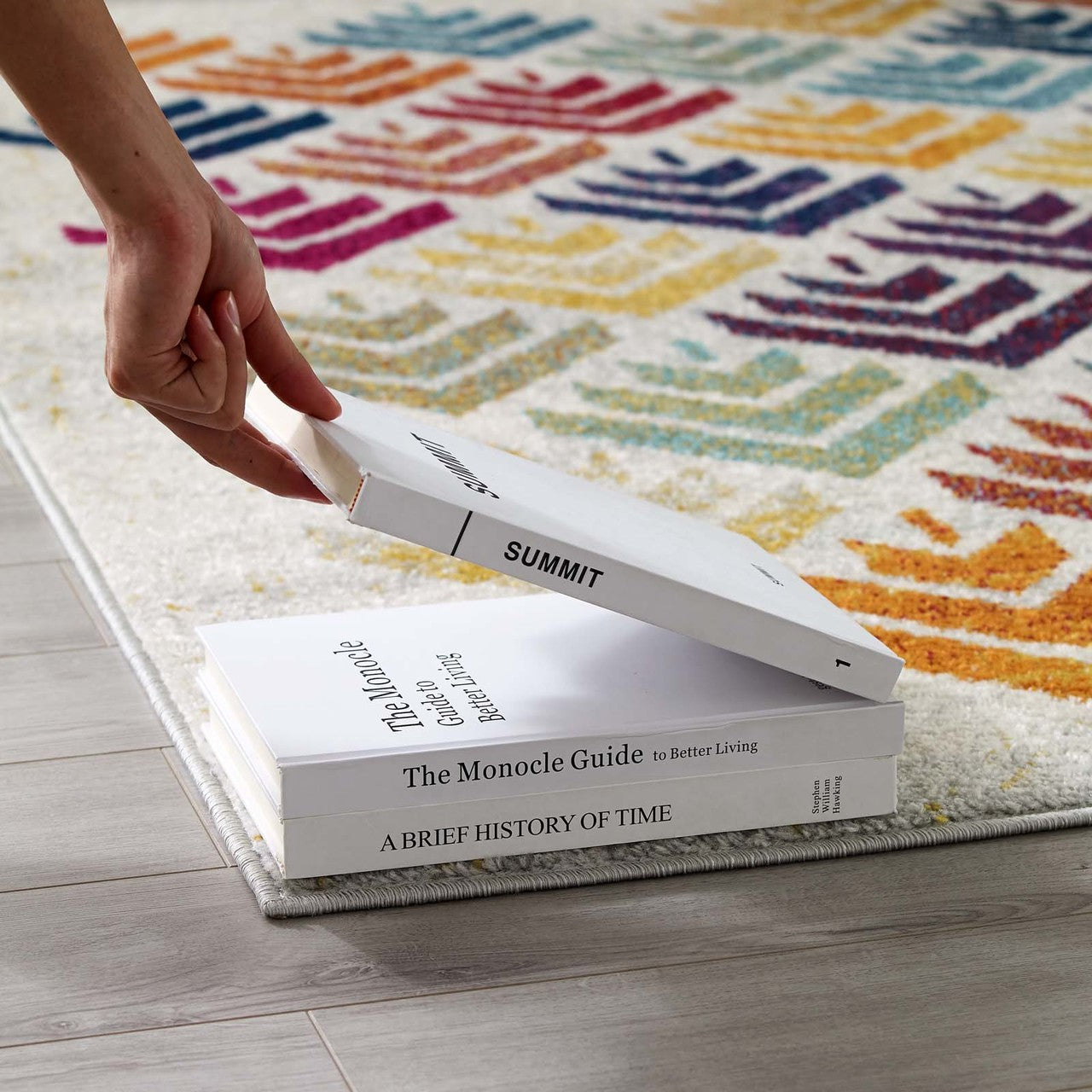 Entourage Florin Abstract Floral 8x10 Area Rug, Fabric, Multi Colorful 15616