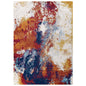 Entourage Adeline Contemporary Modern Abstract 8x10 Area Rug, Fabric, Multi Red 15618