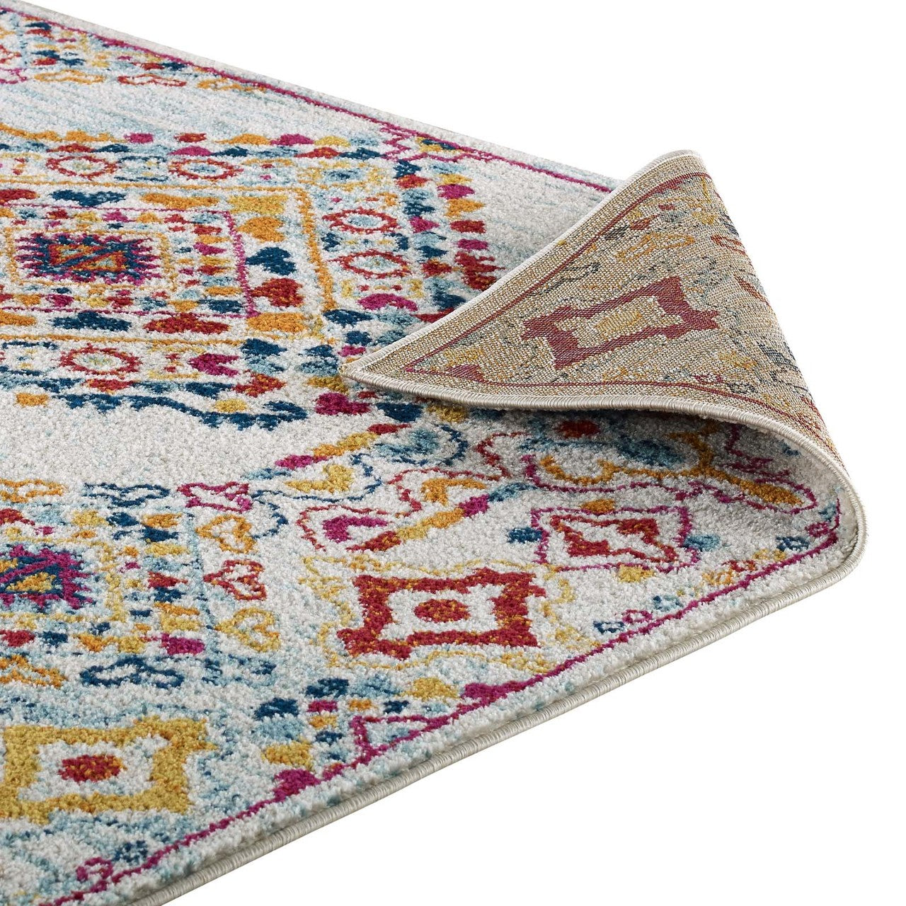 Entourage Khalida Distressed Vintage Floral Lattice 8x10 Area Rug, Fabric, Antique  Orange 15628