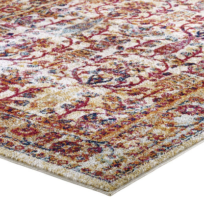 Entourage Jessa Distressed Vintage Floral Lattice 5x8 Area Rug, Fabric, Antique  Orange 15631