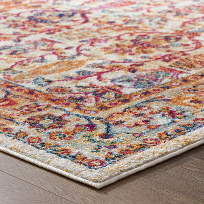 Entourage Jessa Distressed Vintage Floral Lattice 5x8 Area Rug, Fabric, Antique  Orange 15631
