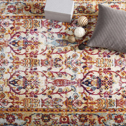 Entourage Jessa Distressed Vintage Floral Lattice 5x8 Area Rug, Fabric, Antique  Orange 15631