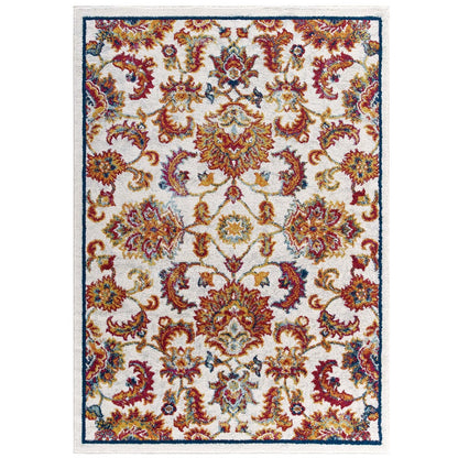 Entourage Azami Distressed Vintage Floral Lattice 5x8 Area Rug, Fabric, Antique  Orange 15635