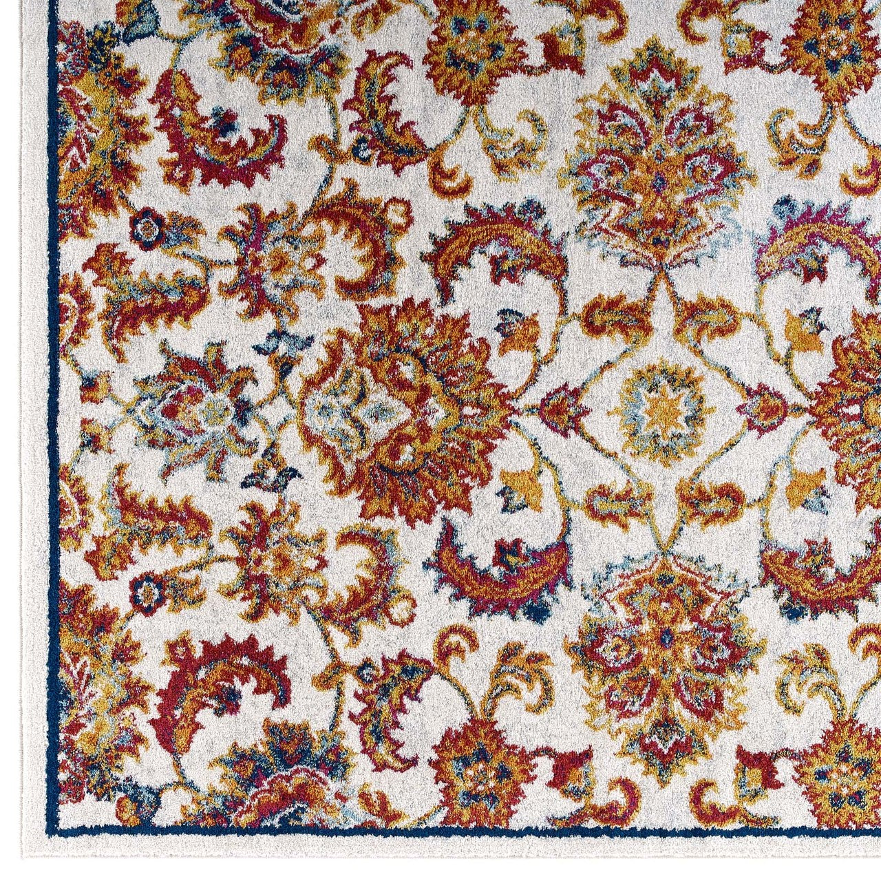 Entourage Azami Distressed Vintage Floral Lattice 5x8 Area Rug, Fabric, Antique  Orange 15635