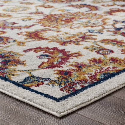Entourage Azami Distressed Vintage Floral Lattice 5x8 Area Rug, Fabric, Antique  Orange 15635