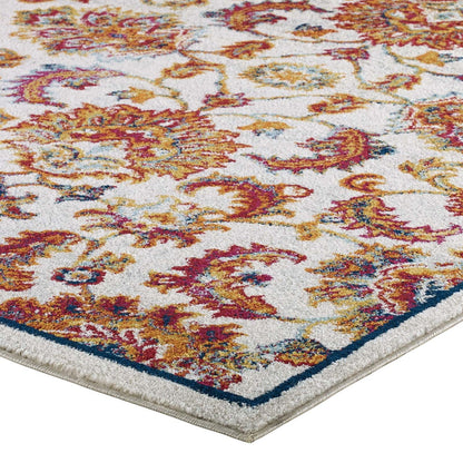 Entourage Azami Distressed Vintage Floral Lattice 8x10 Area Rug, Fabric, Antique  Orange 15636