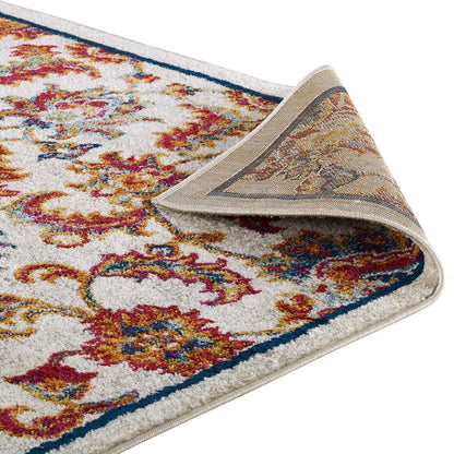 Entourage Azami Distressed Vintage Floral Lattice 8x10 Area Rug, Fabric, Antique  Orange 15636