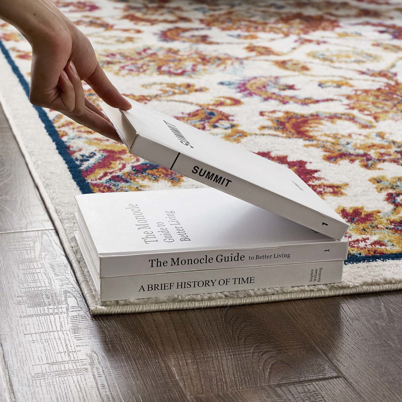 Entourage Azami Distressed Vintage Floral Lattice 8x10 Area Rug, Fabric, Antique  Orange 15636