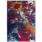 Entourage Foliage Contemporary Modern Abstract 8x10 Area Rug, Fabric, Multi Blue 15638