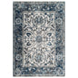 Entourage Samira Distressed Vintage Floral Persian Medallion 5x8 Area Rug, Fabric, Blue Ivory White 15647