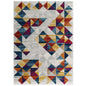 Entourage Elettra Distressed Geometric Triangle Mosaic 5x8 Area Rug, Fabric, Multi Colorful 15653
