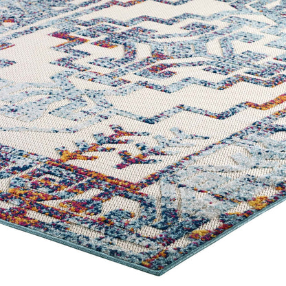 Reflect Nyssa Distressed Geometric Southwestern Aztec 8x10 Indoor and Outdoor Area Rug, Fabric, Multi Color 15924