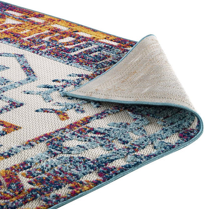 Reflect Nyssa Distressed Geometric Southwestern Aztec 8x10 Indoor and Outdoor Area Rug, Fabric, Multi Color 15924