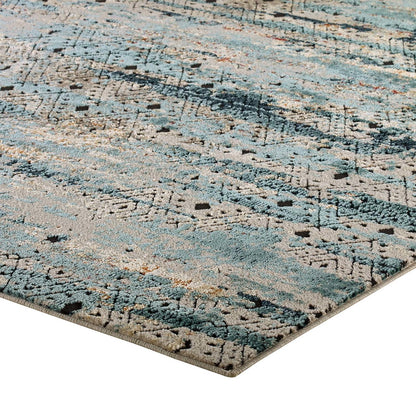Tribute Eisley Rustic Distressed Transitional Diamond Lattice 8x10 Area Rug, Fabric, Multi Colorful 15950