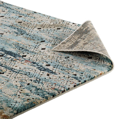 Tribute Eisley Rustic Distressed Transitional Diamond Lattice 8x10 Area Rug, Fabric, Multi Colorful 15950