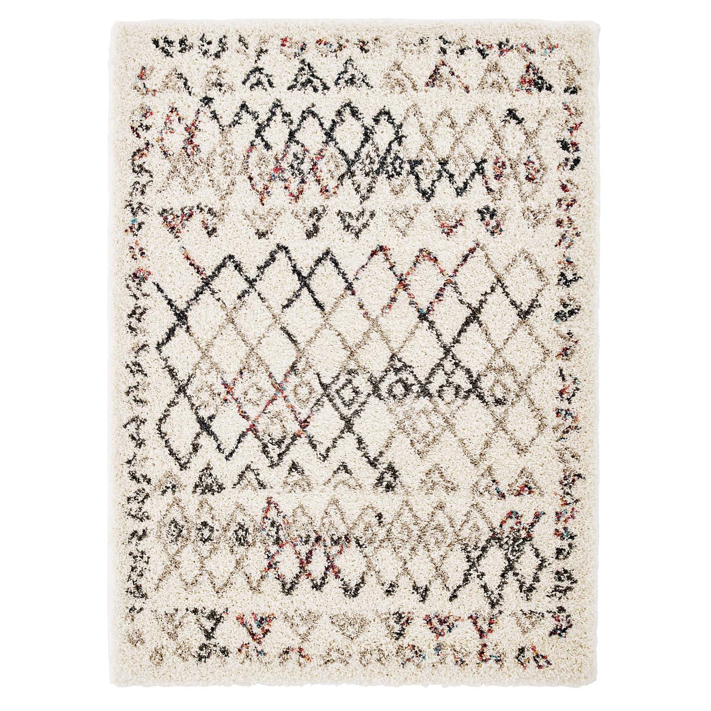 Skadi Rainbow Diamond 5x8 Shag Area Rug, Multi Colorful, 23117