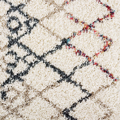 Skadi Rainbow Diamond 5x8 Shag Area Rug, Multi Colorful, 23117