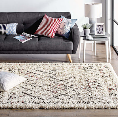 Skadi Rainbow Diamond 5x8 Shag Area Rug, Multi Colorful, 23117